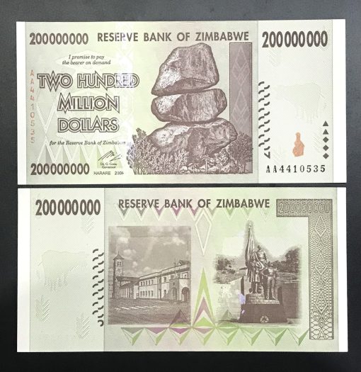 Zimbabwe 200 Triệu Đô 2008 UNC