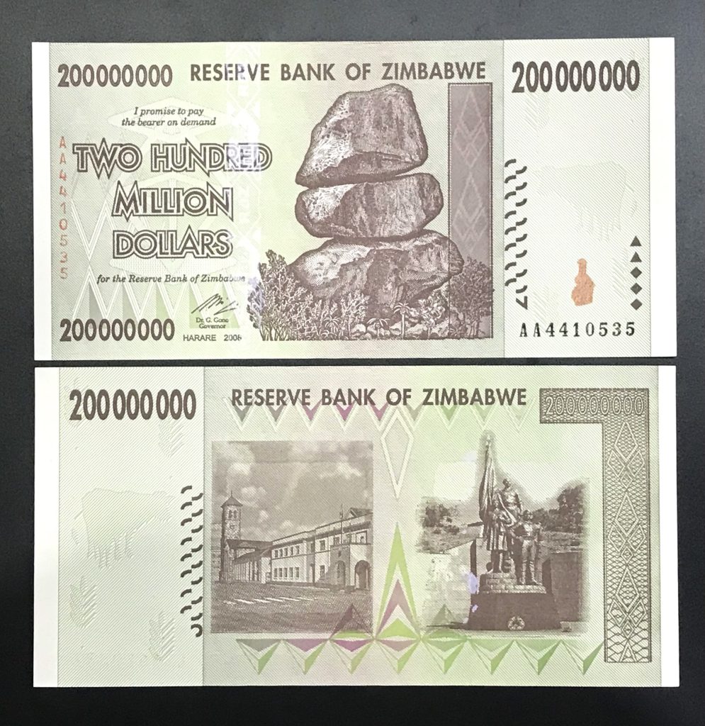 Zimbabwe 200 Triệu Đô 2008 UNC - Sưu tầm tiền